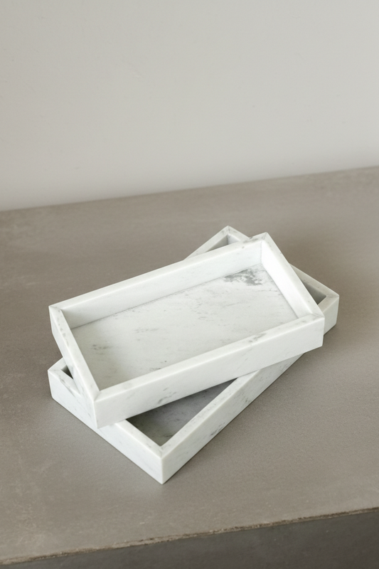 Handcrafted marble tray in ash color, UAE