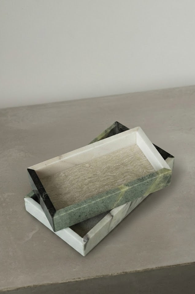 Handcrafted marble tray in ash color, UAE