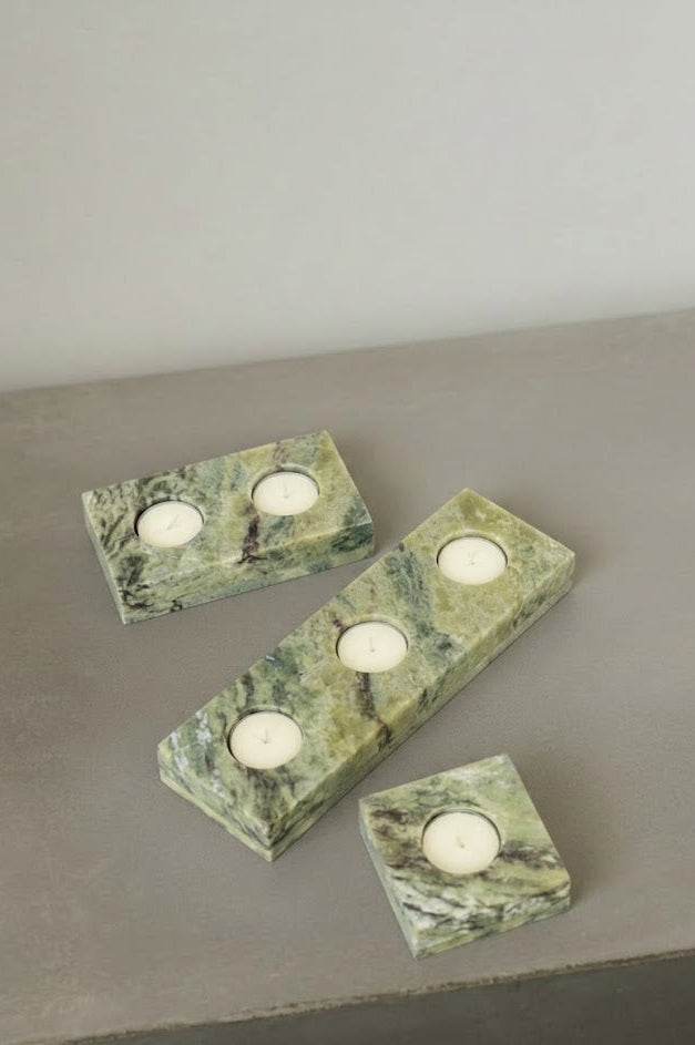 Natural marble candle holder, handmade home decor, UAE