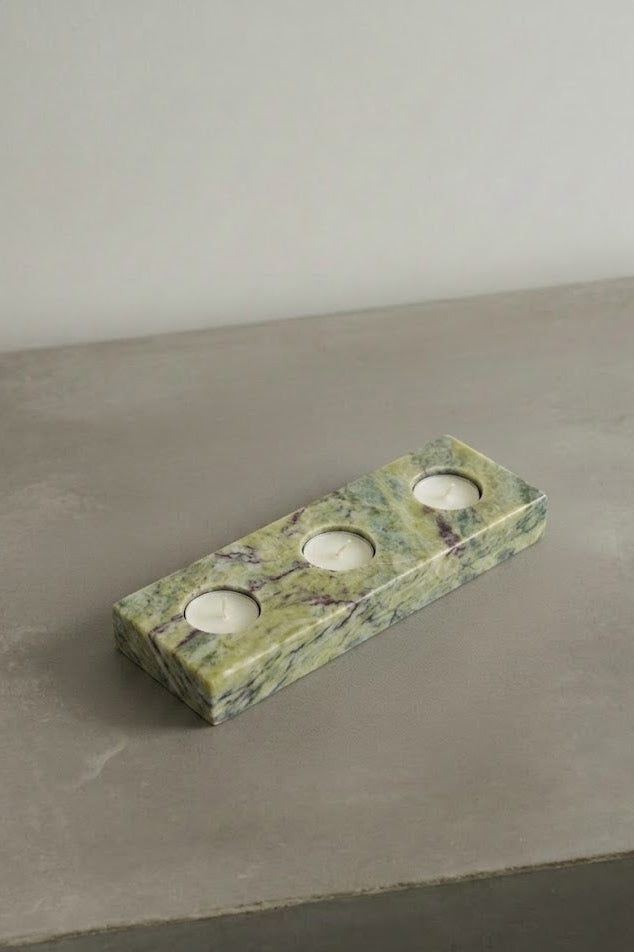Natural marble candle holder, handmade home decor, UAE