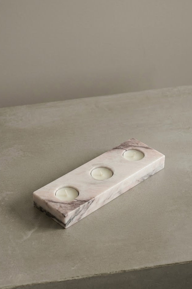 Natural marble candle holder, handmade home decor, UAE
