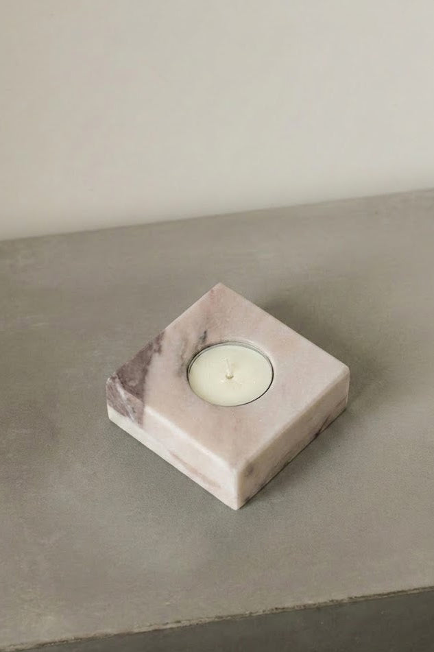 Natural marble candle holder, handmade home decor, UAE