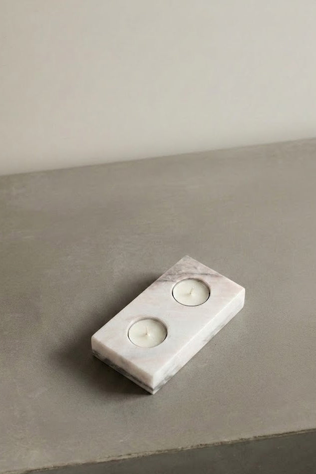 Natural marble candle holder, handmade home decor, UAE