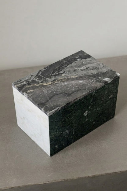 Marble box with lid, natural stone decor piece UAE