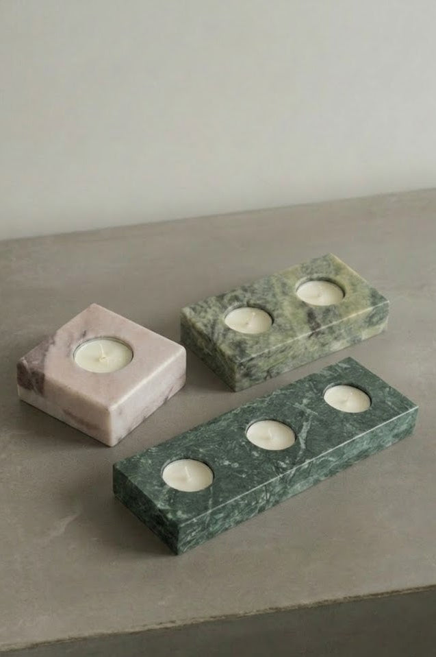 Natural marble candle holder, handmade home decor, UAE