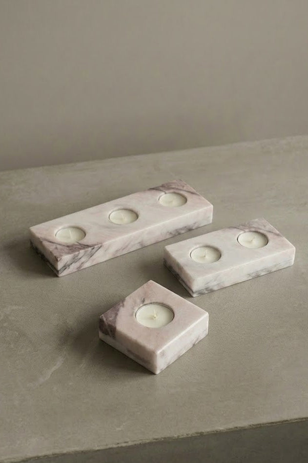 Natural marble candle holder, handmade home decor, UAE