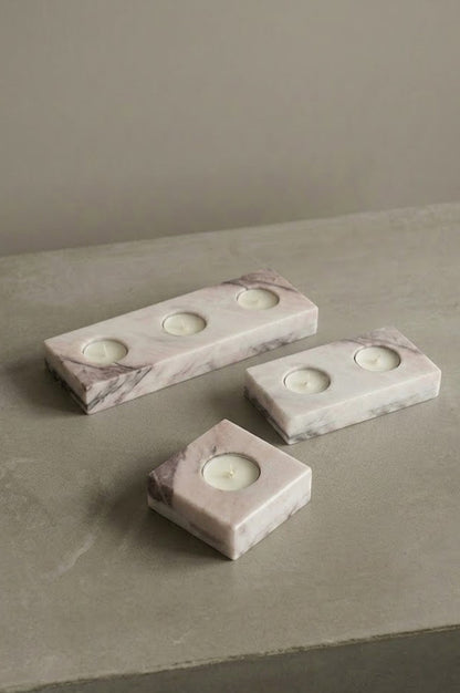 Natural marble candle holder, handmade home decor, UAE